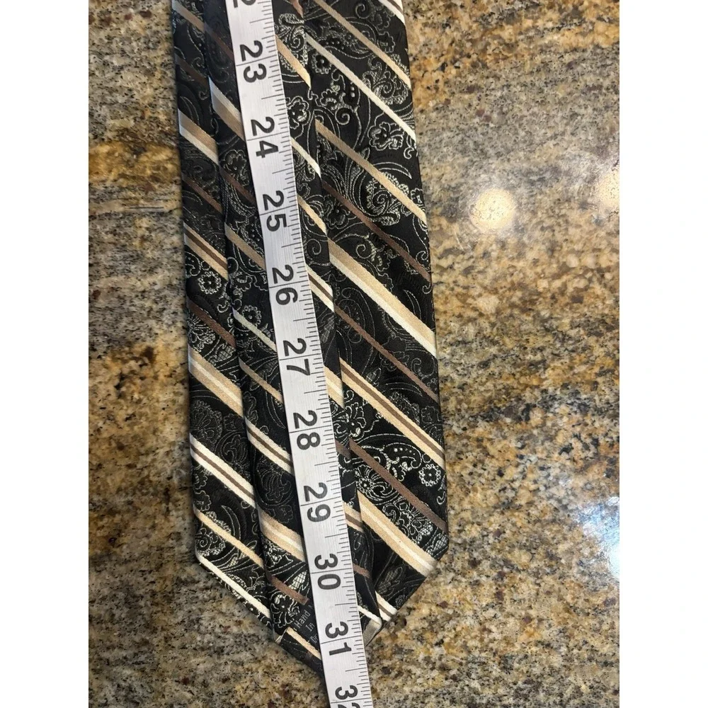 Pronto Uomo Men's 100% Silk Tie Lot of‎ 3 Multiple Patterns Gray Black Paisley
